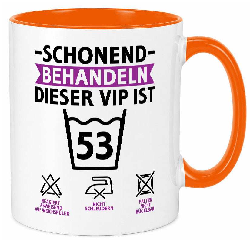 53 Geburtstag | schonend behandeln Jahre v2 lustiger Spruch Geschenk Tasse