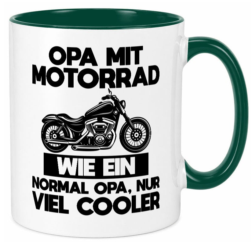 Opa mit Motorrad, viel cooler | Motorrad lustig Familie Geschenkidee Geschenk Tasse