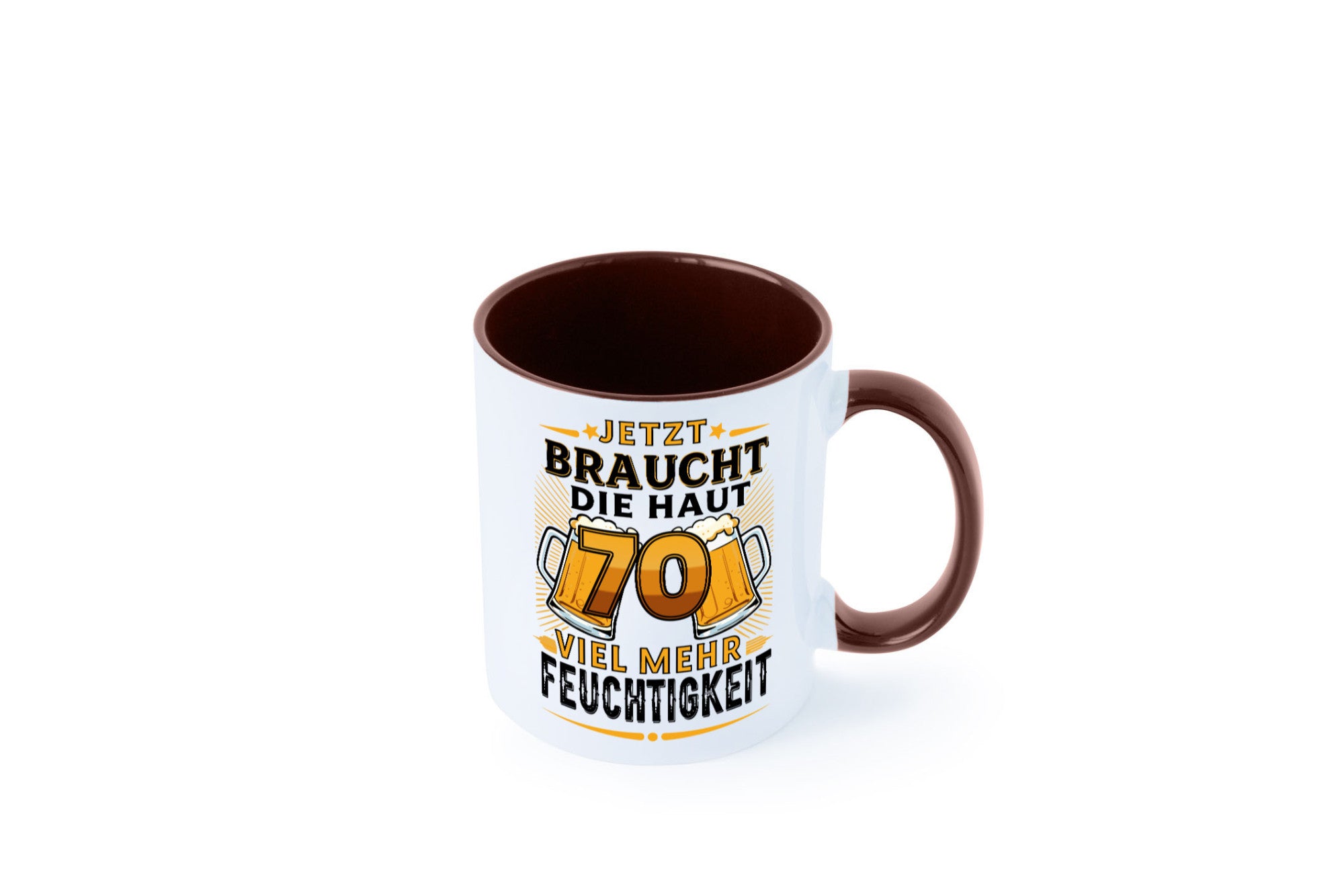 70 braucht die haut mehr Feuchtigkeit | 70. Geburtstag Humor Geschenkidee Tasse
