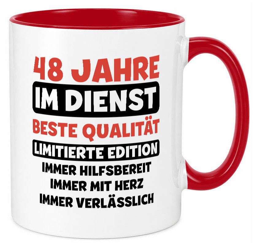 48 Jahre im Dienst | Jubiläum Arbeit v3 Humor Kollegen Büro Geschenkidee Tasse
