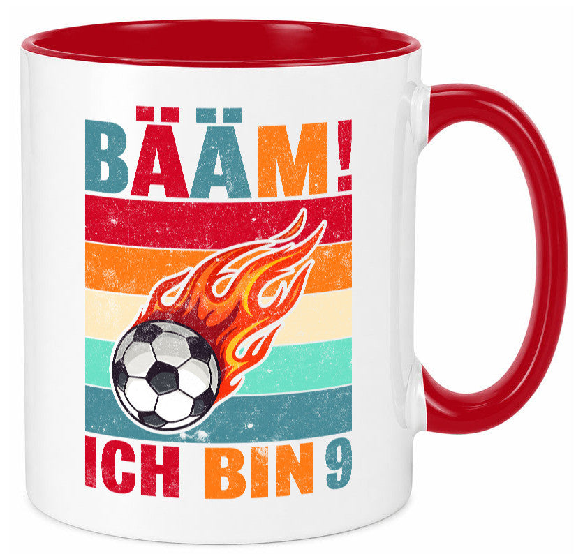 9. Geburtstag | Bääm ich bin 9 Fußball Geschenkidee Humor Tasse