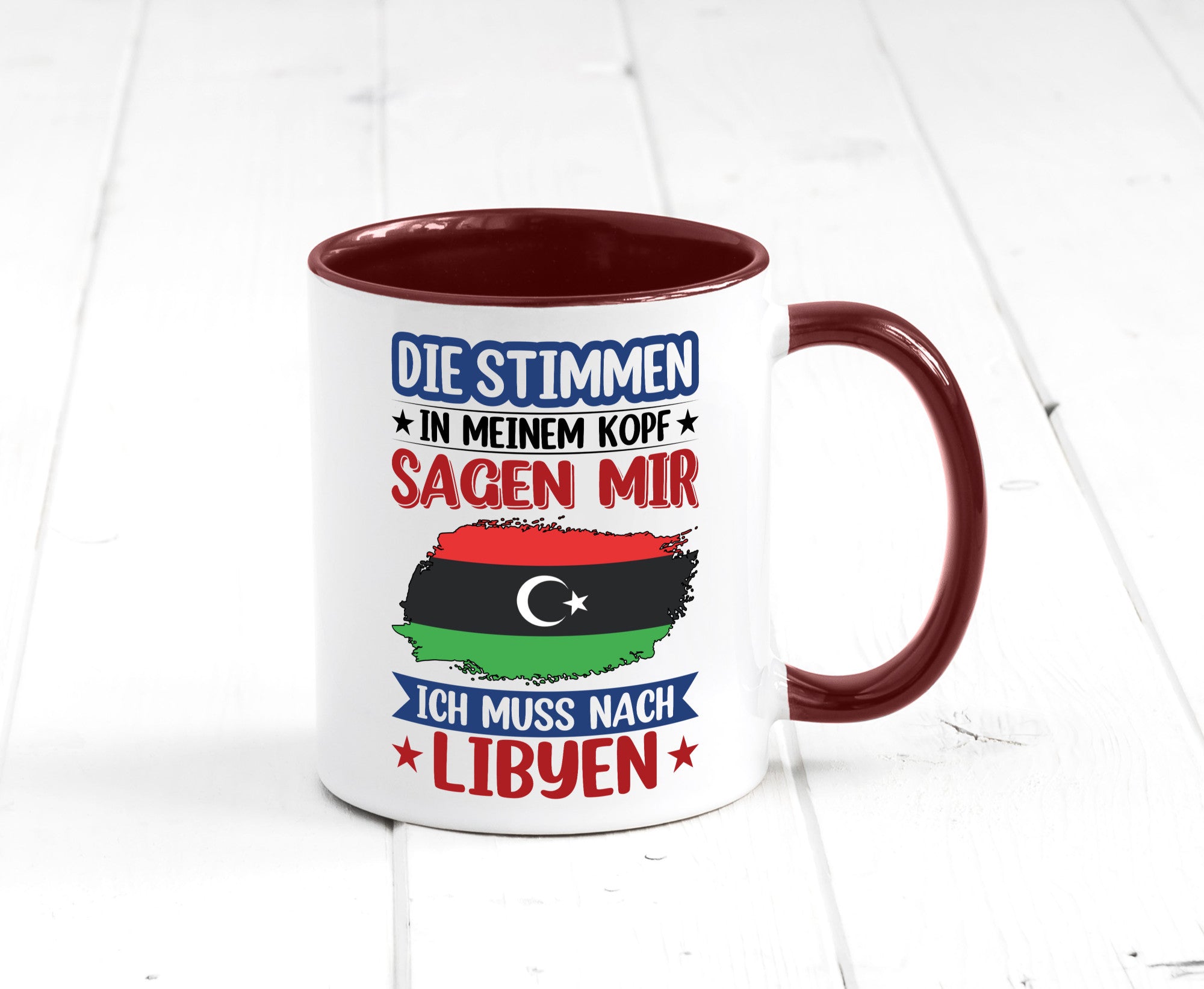 Libyen | Urlaub Stimmen in meinem Kopf Traumland Geschenkidee Humor Tasse