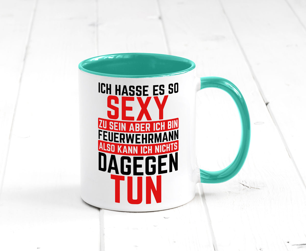 Sexy Feuerwehrmann | Helden Flammen Brandeinsatz lustig Humor Geschenkidee Tasse