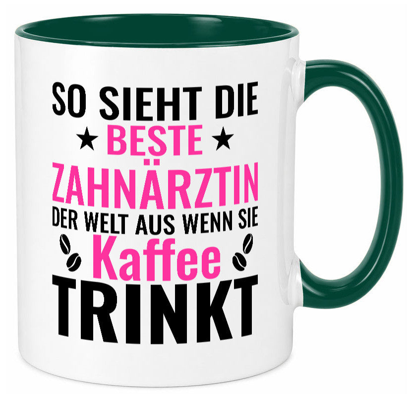 Kaffee trinkt: Zahnärztin | Zahnmedizin Beruf Geschenk Arbeit Kollegen Büro
