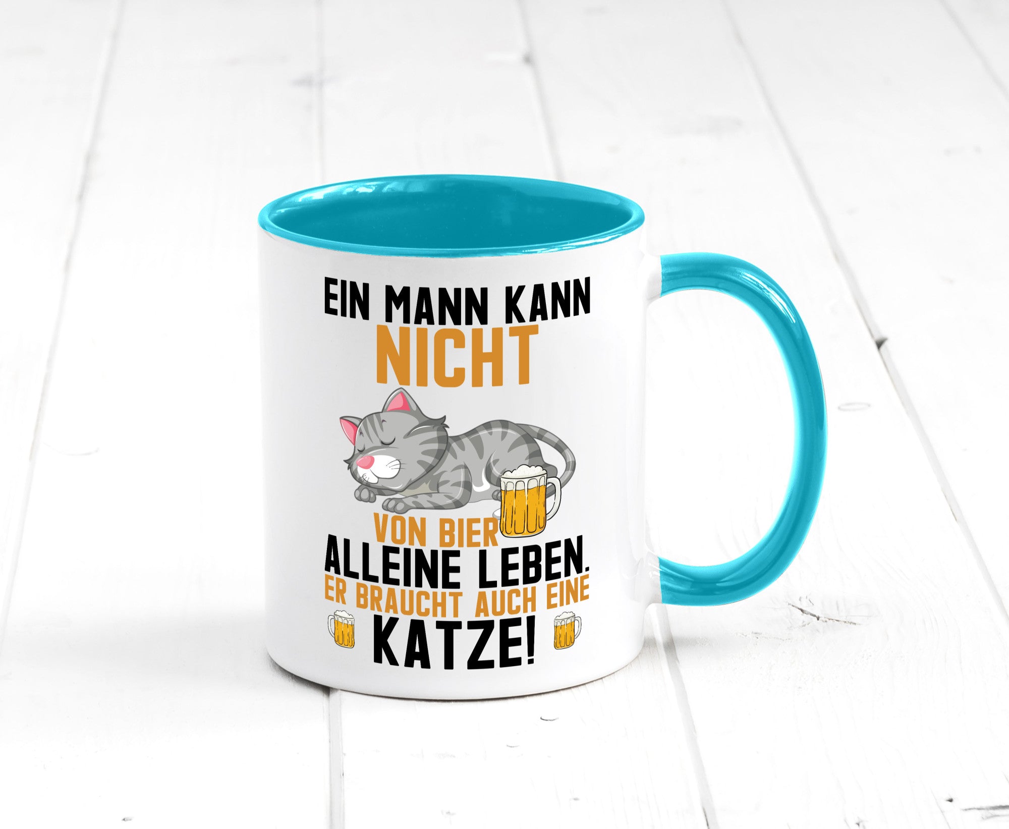 Von Bier leben | Mann braucht eine Katze Katzenliebhaber Geschenk Tierliebhaber