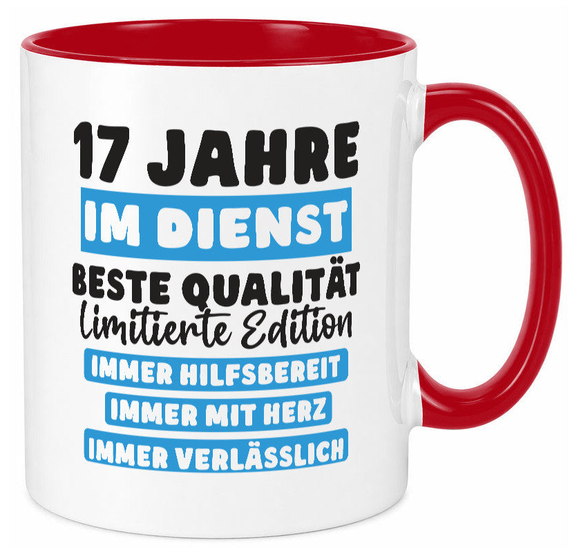 17 Jahre im Dienst | Jubiläum Arbeit v6 Humor Kollegen Büro Geschenkidee Tasse