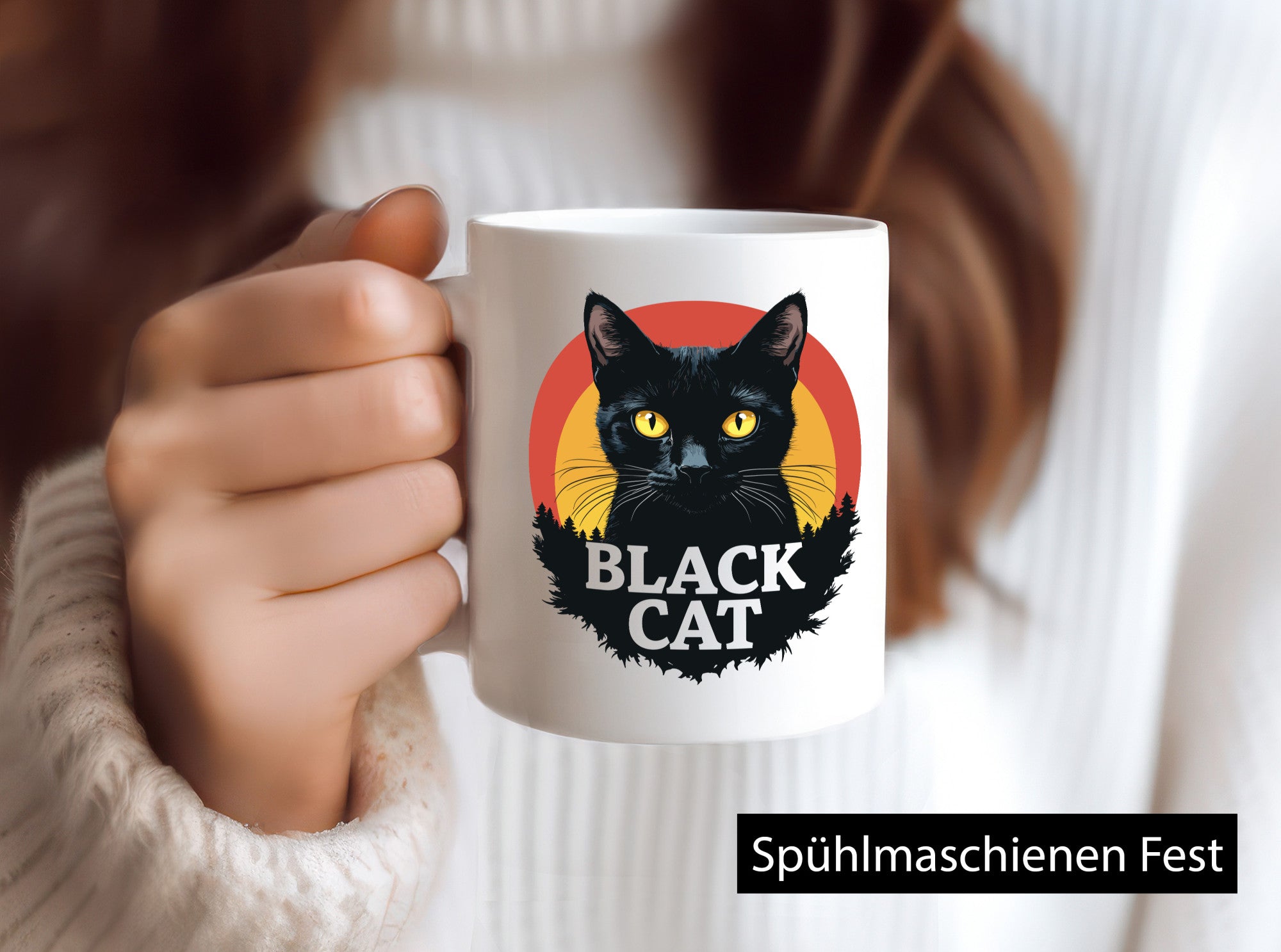 Black Cat | Schwarze Katze Böse Humor Tierliebhaber Geschenkidee Tasse