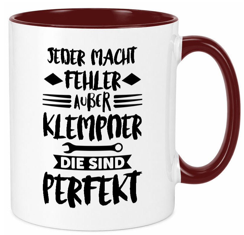Jeder macht fehler nur Klempner sind Perfekt Humor Geschenkidee Tasse