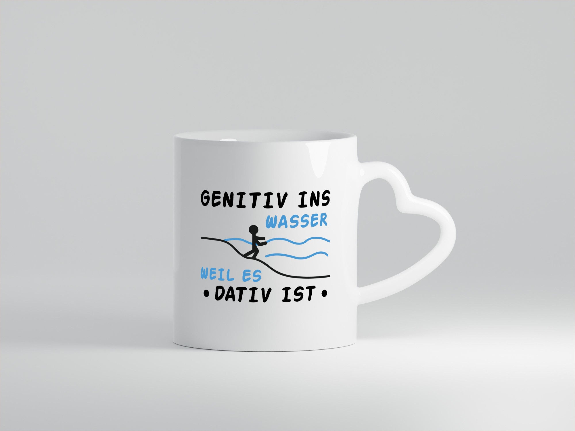 Genitiv ins Wasser, weil es Dativ ist | Mensch Wasser lustiger Spruch Geschenk