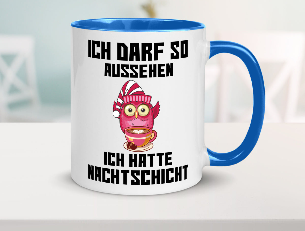 Nachtschicht Eule | Spruch Arbeit müde Nachtjob Geschenkidee Kollegen Büro Tasse