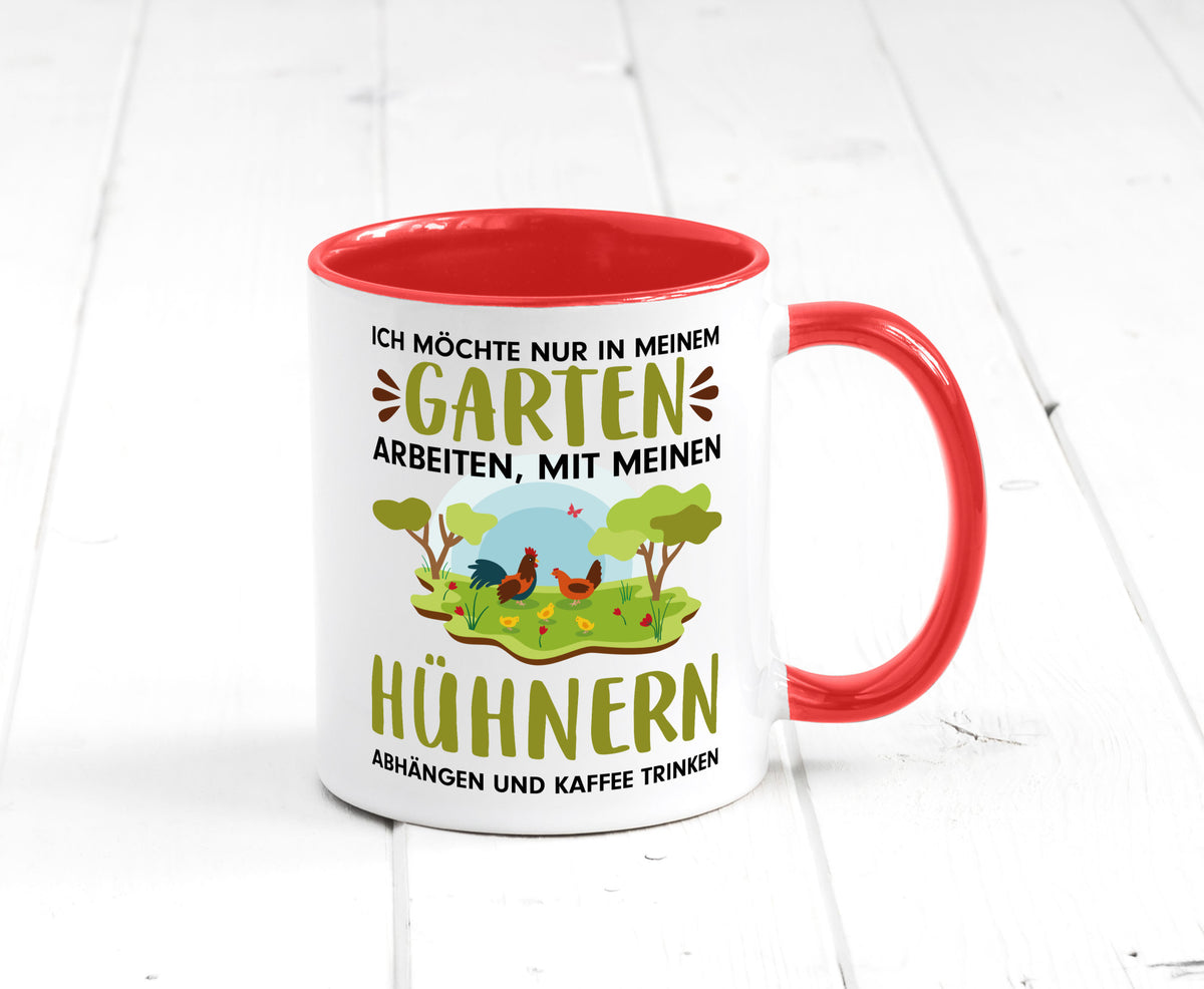 Garten Hühner | Gartenarbeit Tasse Bauernhof Spruch lustiger Geschenk Arbeit