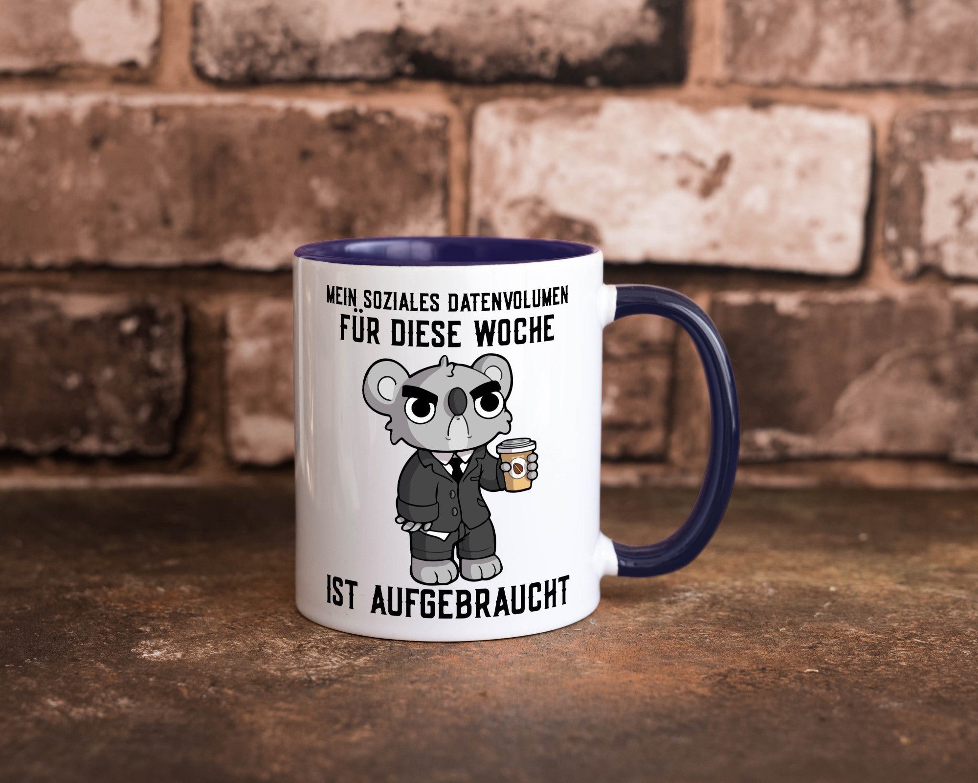 Soziales Datenvolumen | wütender Bär Einzelgänger Nerd Geschenkidee Humor Tasse