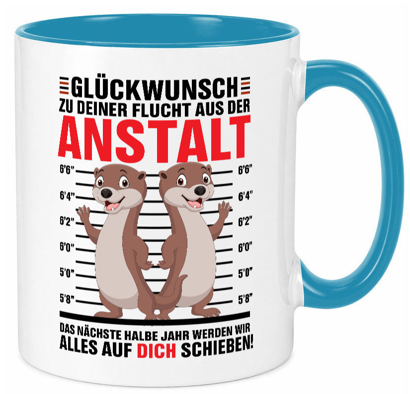Glückwunch zur Flucht | Jobwechsel Arbeitskollegen Geschenk Arbeit Kollegen Tasse