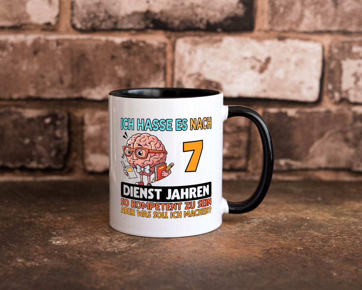 7 Dienstjahre | Arbeit Kompetent lustig Kollegen Büro Geschenk Tasse