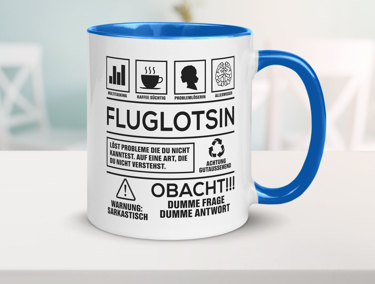 Achtung Probleme Fluglotsin | Flughafen Flugverkehr Geschenk Humor Geschenkidee Tasse