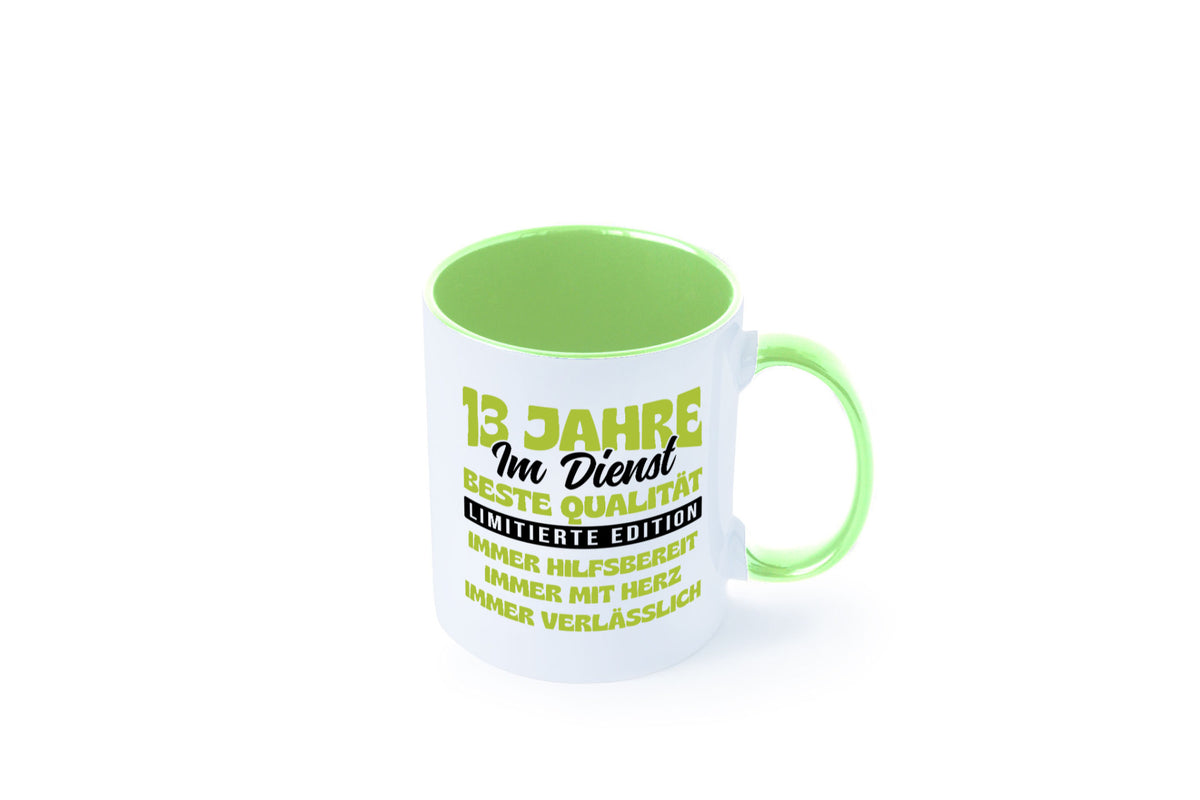 13 Jahre im Dienst | Jubiläum Arbeit v4 lustig Kollegen Büro Geschenk Tasse