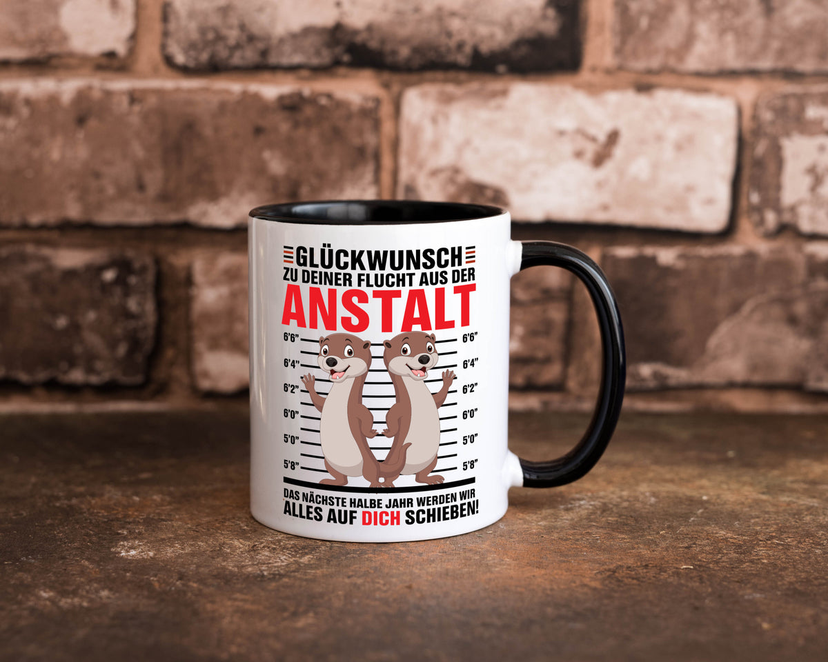 Glückwunch zur Flucht | Jobwechsel Arbeitskollegen Geschenk Arbeit Kollegen Tasse