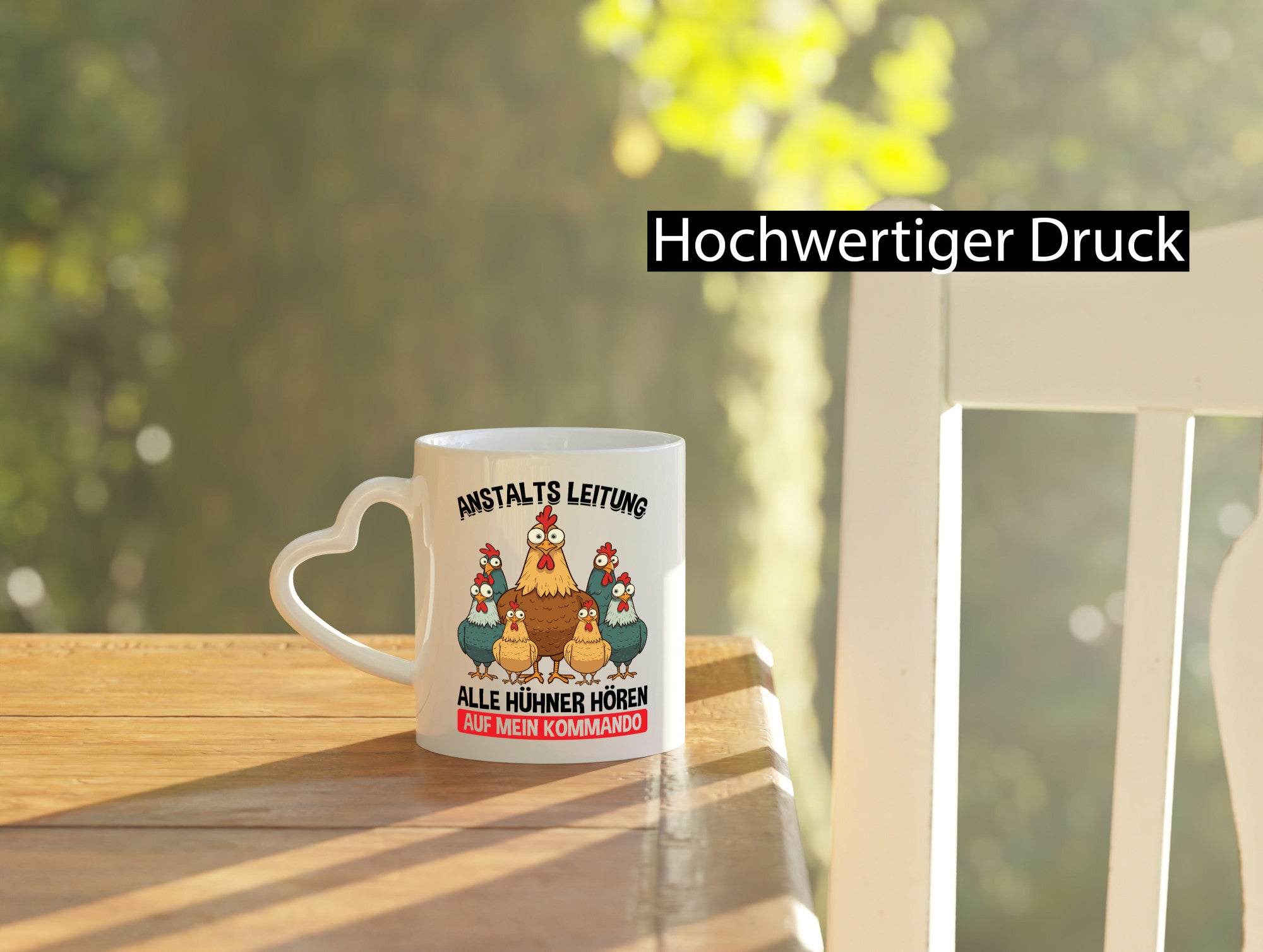 Anstaltsleitung alle hühner hören aufs Kommando v2 Geschenkidee Humor Tasse