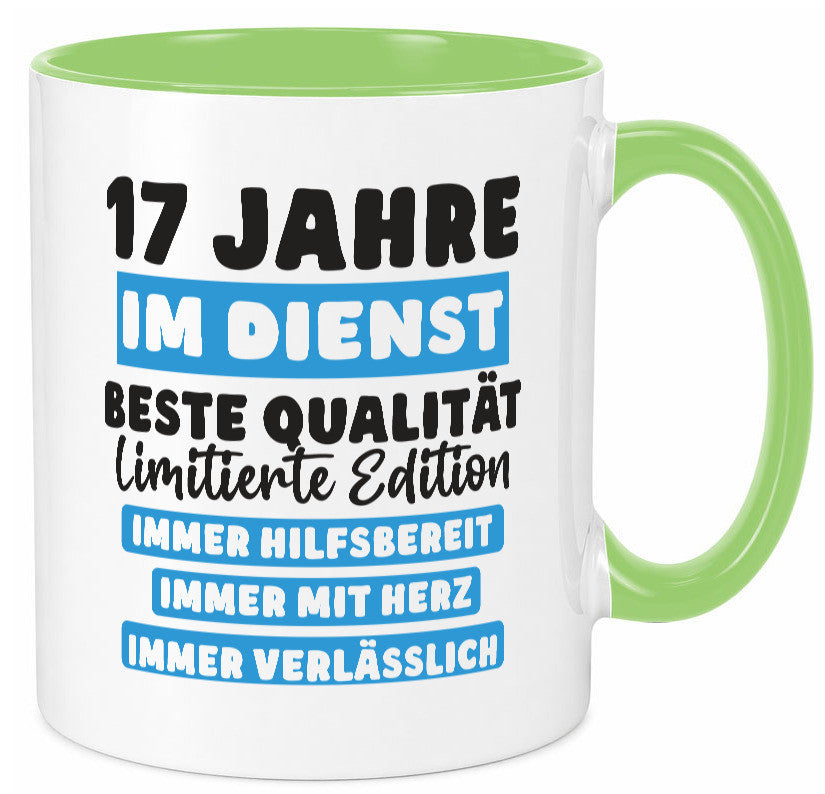 17 Jahre im Dienst | Jubiläum Arbeit v6 Humor Kollegen Büro Geschenkidee Tasse