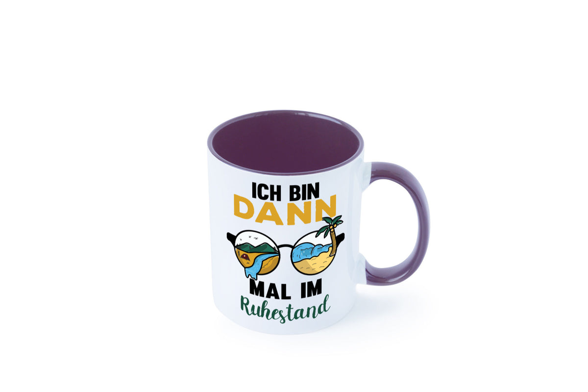 Bin dann mal im Ruhestand | Sonnenbrille Palme Meer lustig Jubiläum Geschenk Tasse