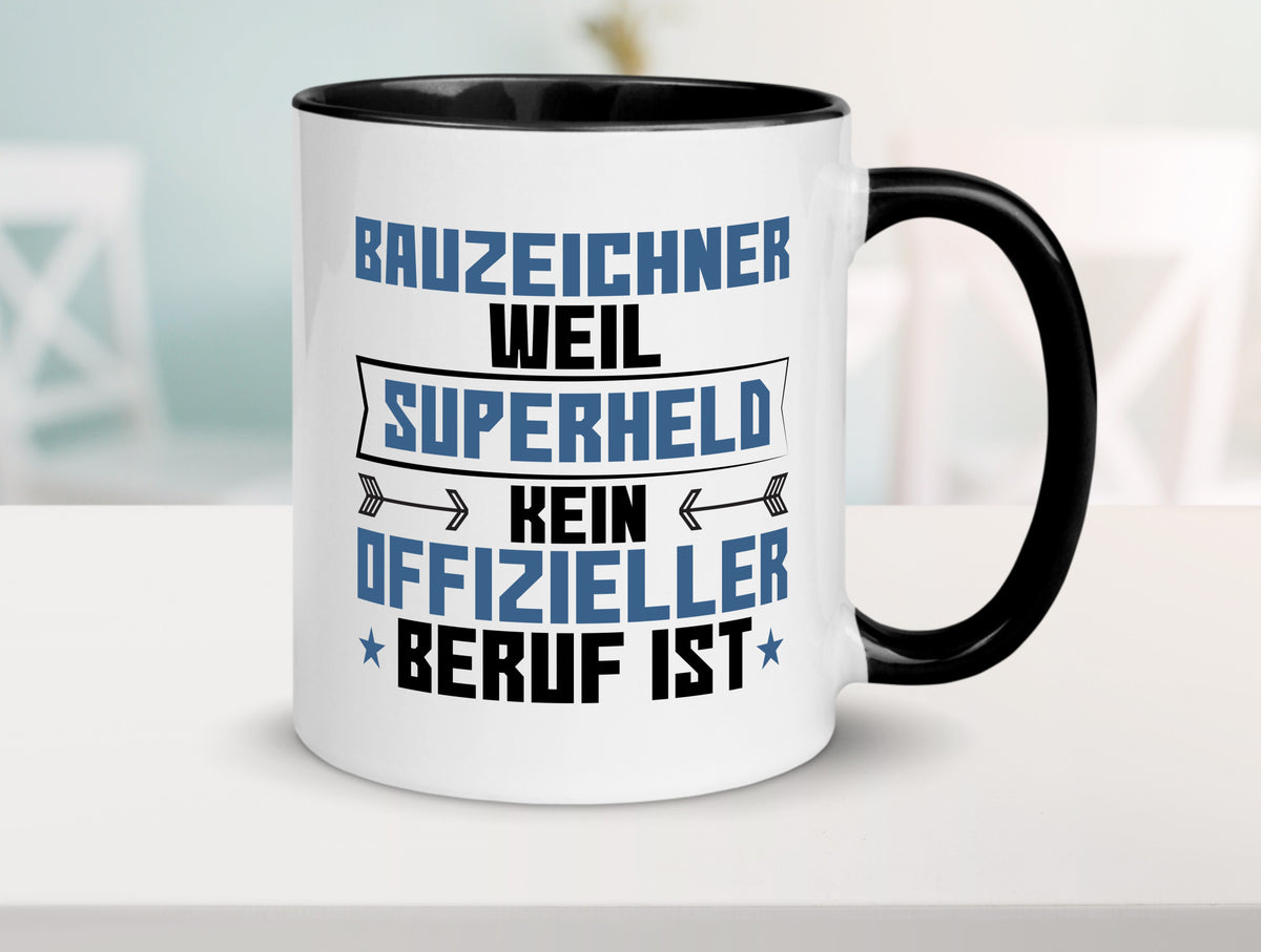 Superheld Bauzeichner | Zeichner Geschenk Humor Geschenkidee lustiger Spruch Tasse