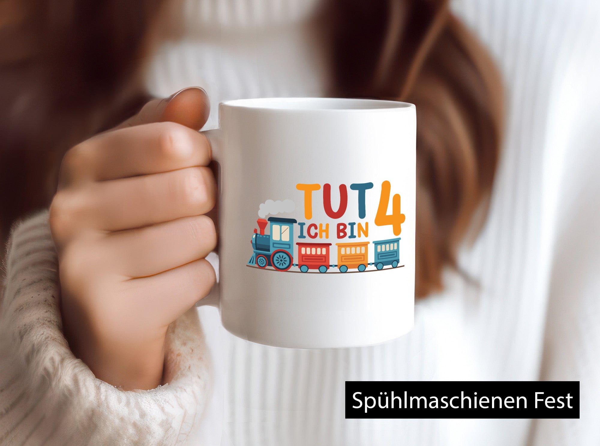 4. Geburtstag | 4 Jahre Eisenbahn Zug junge lustig Geschenkidee Geschenk Tasse