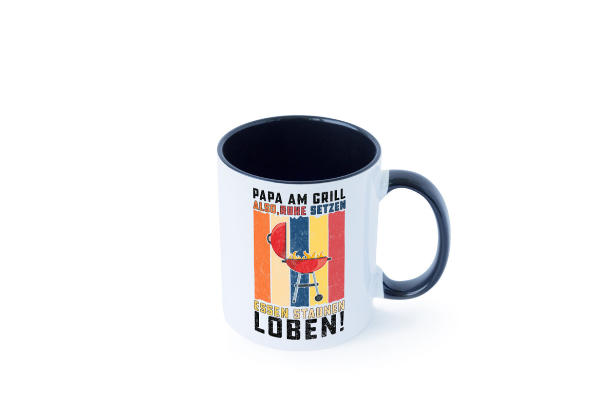 Papa am Grill | Grillmeister BBQ Grillabend v2 Geschenkidee Humor Tasse