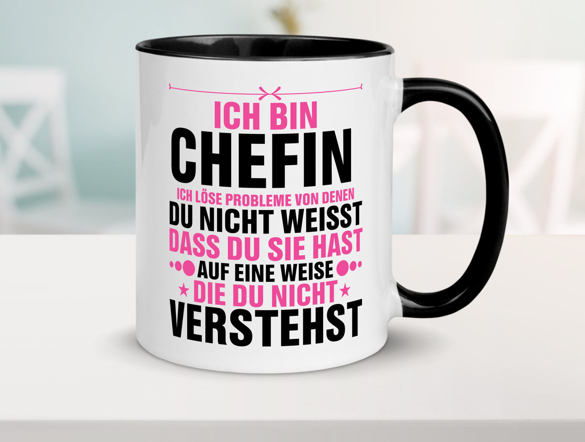 Löse Probleme: Chefin | Führungskraft Vorgesetzte lustiger Spruch Geschenk Tasse