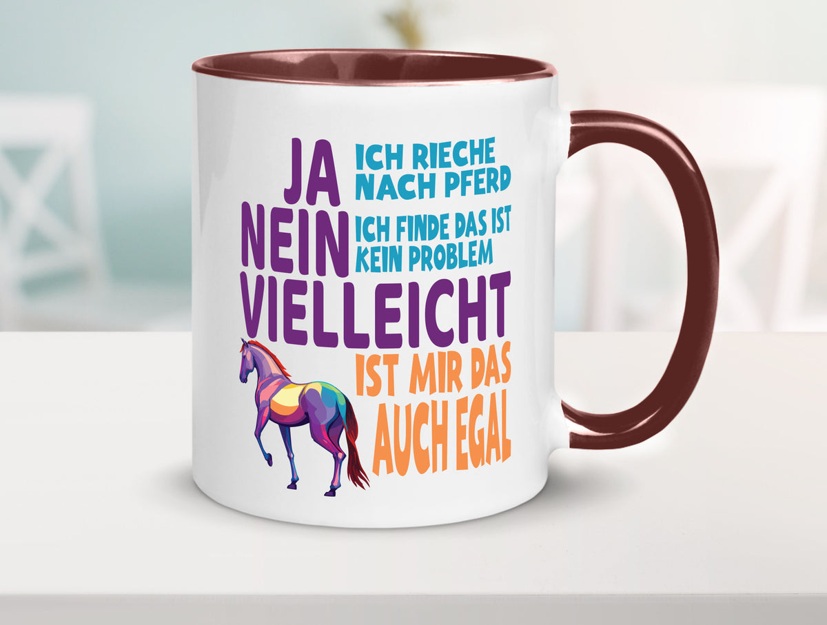 Ja ich Rieche nach Pferd | Reiten Pferdestall lustiger Spruch Geschenk Humor Tasse