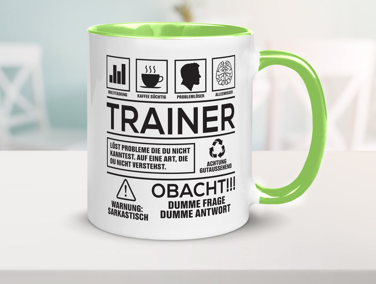Achtung Probleme Trainer | Verein Sport lustig Humor Geschenkidee Geschenk Tasse