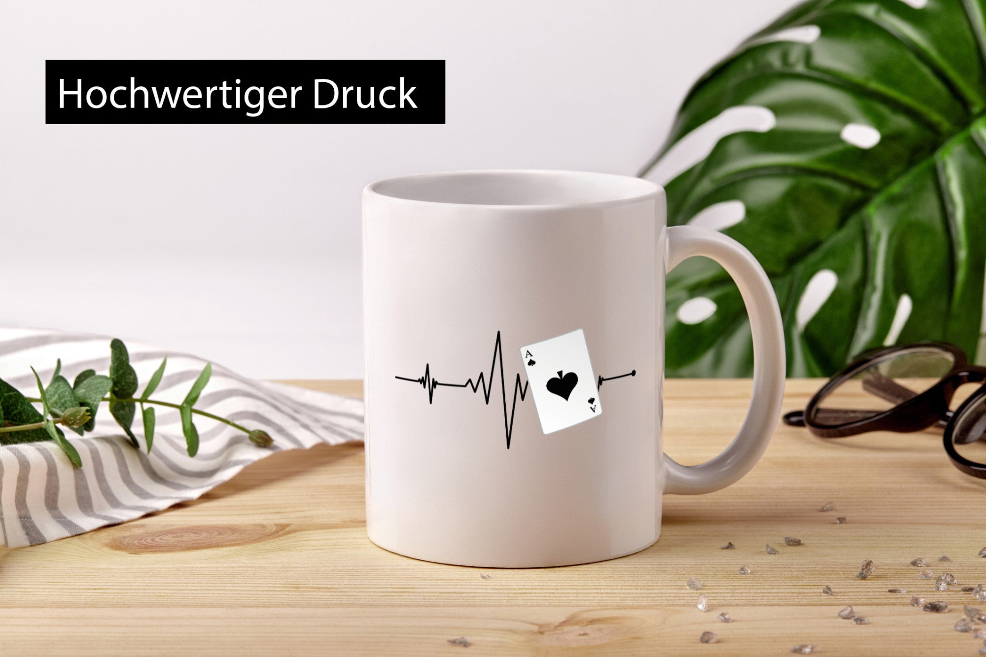 Karten Herzschlag | Poker Karte Pik Ass Spieler Humor Geschenkidee Tasse