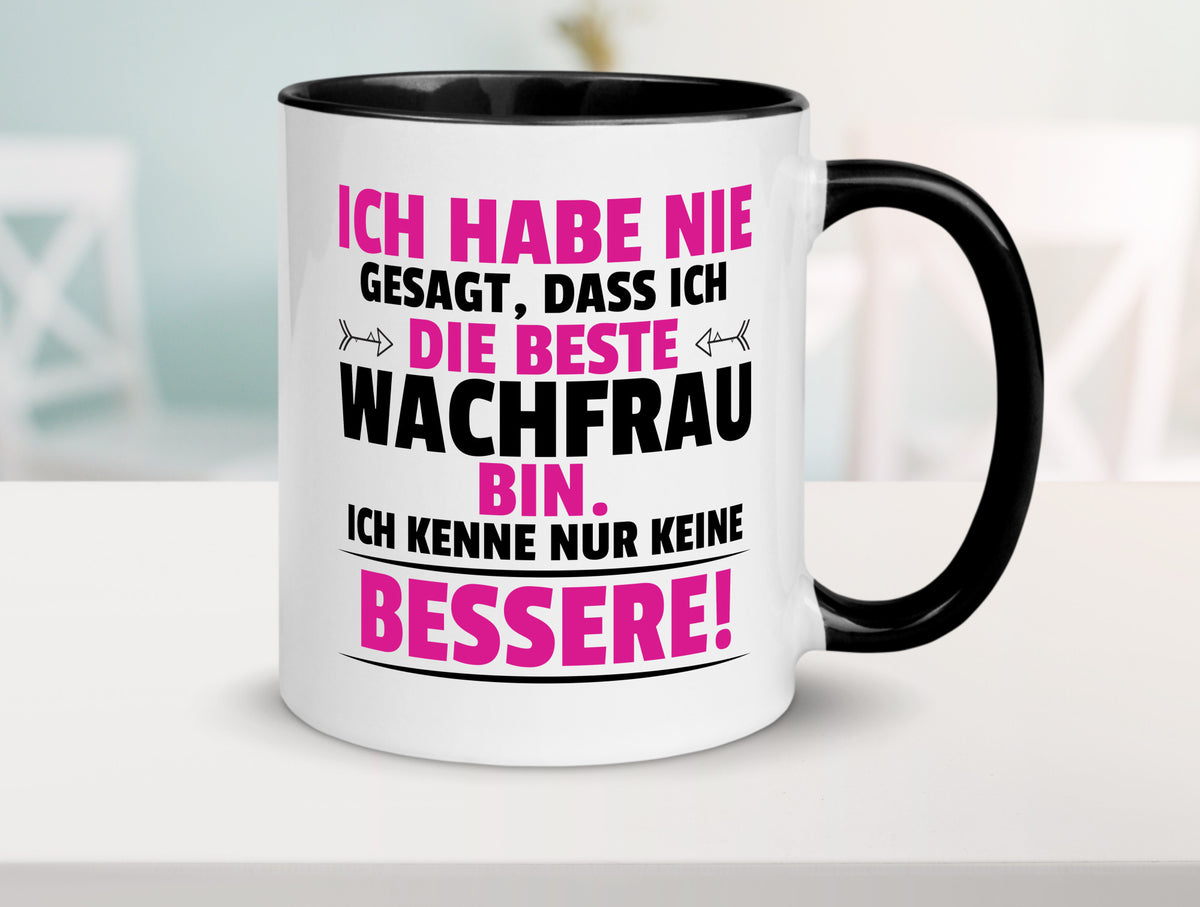 Die Beste Wachfrau | Wachpersonal Nachtwächter lustig Humor Geschenkidee Tasse
