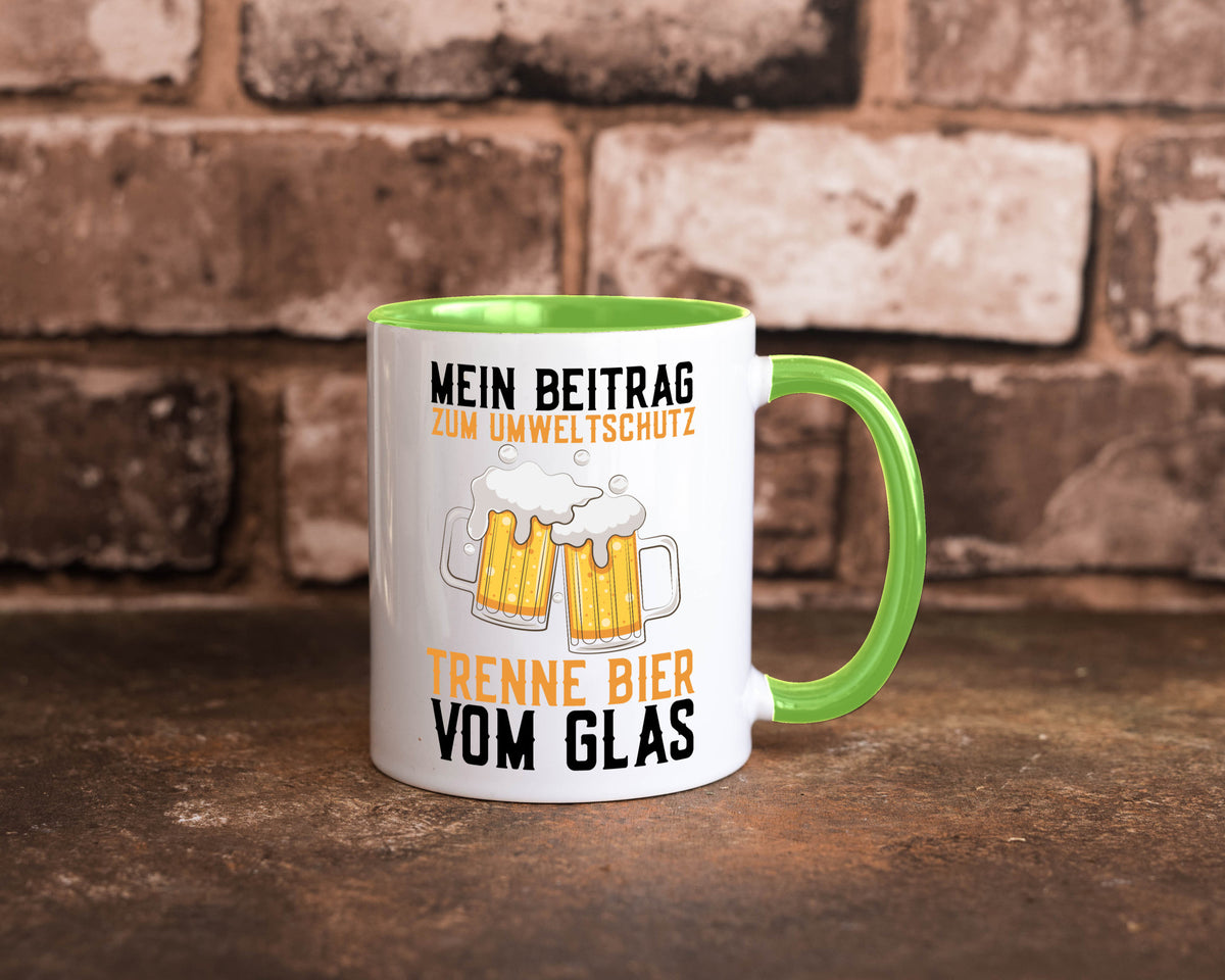 Beitrag zum Umweltschutz | Biertrinker Party Pils lustiger Spruch Geschenk Tasse