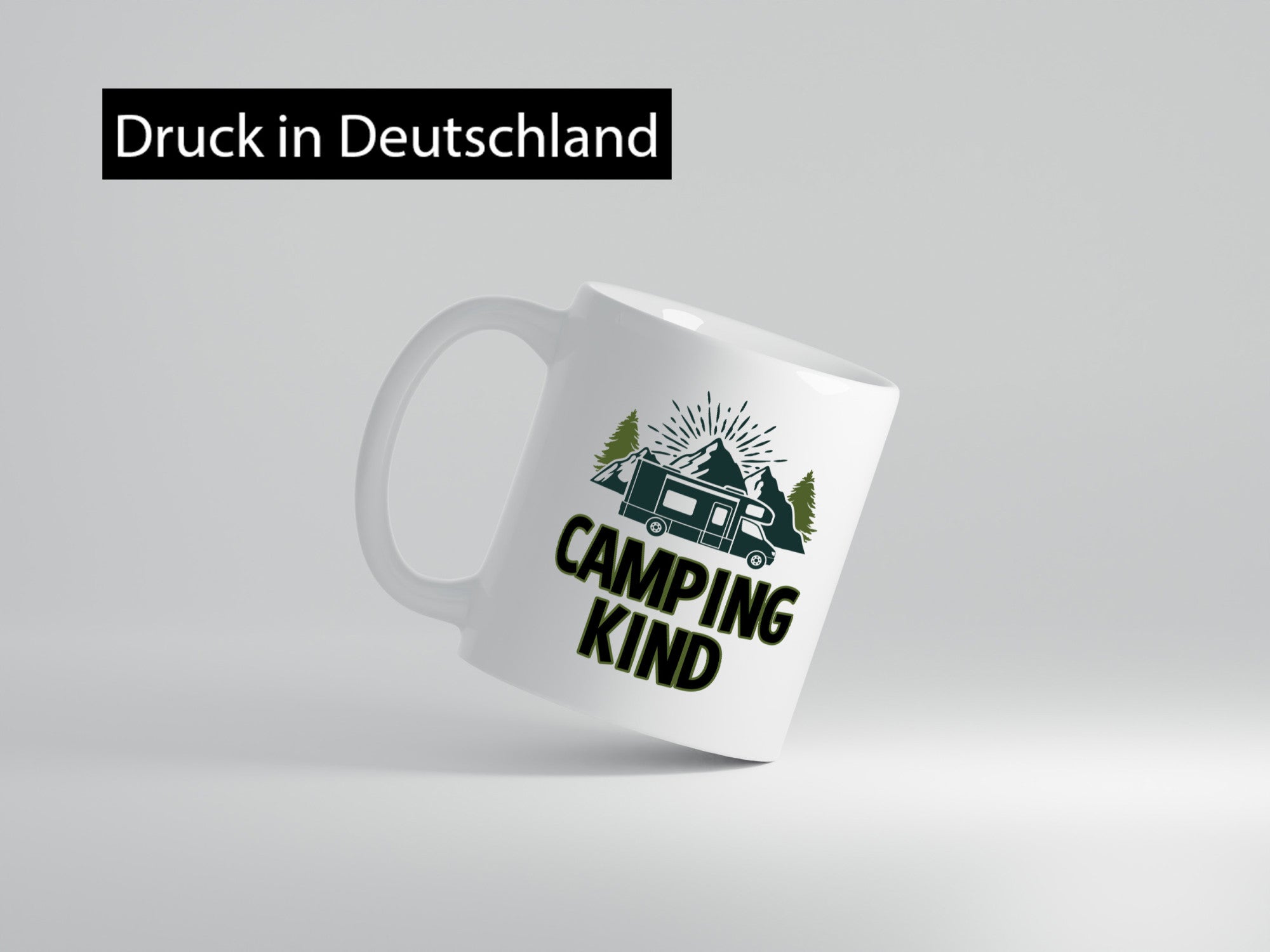 Camping kind | Wohnwagen Zelt lustiger Spruch Geschenk Humor Geschenkidee Tasse