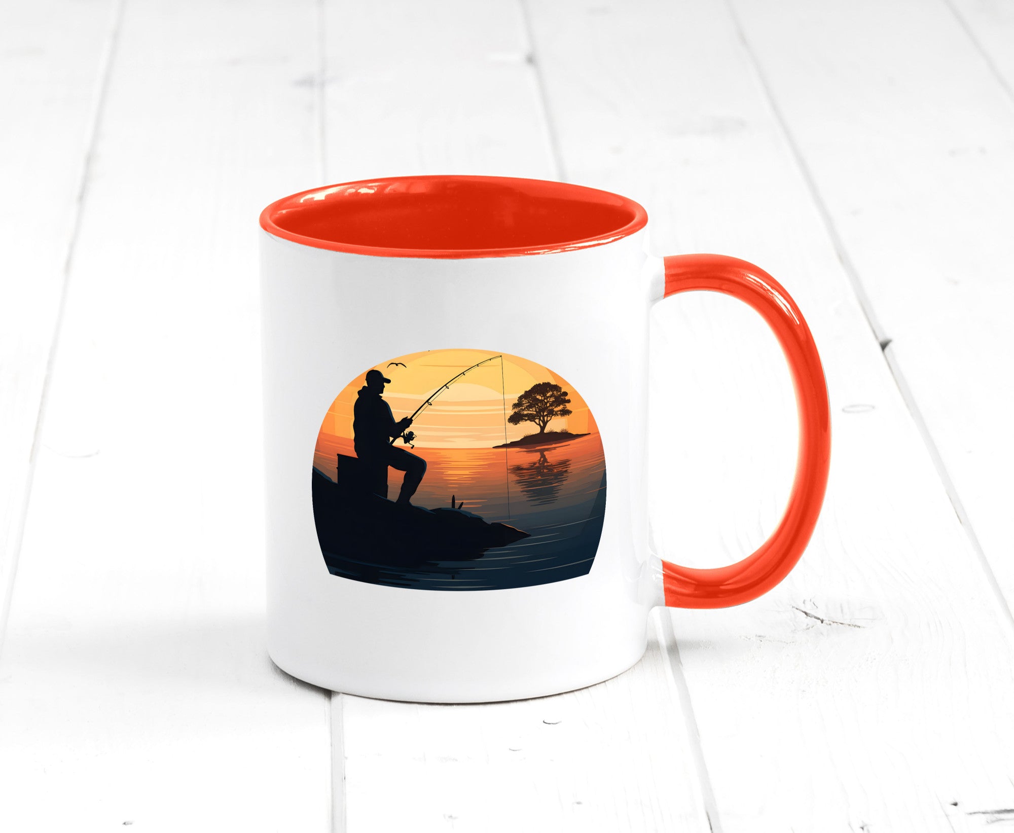 Angler | Sonnenuntergang Fischer Fische Angeln v2 Geschenk Humor Geschenkidee