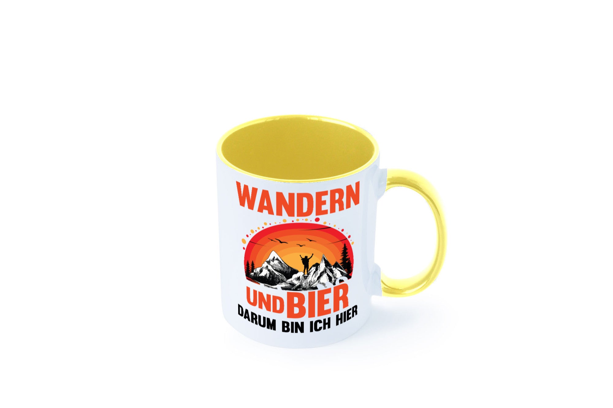 Wandern und Bier darum bin ich hier | lustiger Spruch Geschenk Humor