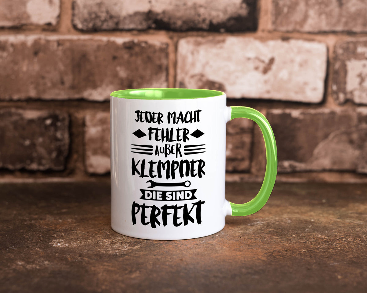 Jeder macht fehler nur Klempner sind Perfekt Humor Geschenkidee Tasse