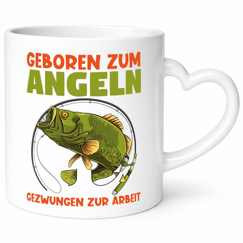 Geboren zum Angeln | Angler Tasse Fischer Spruch Humor Geschenkidee