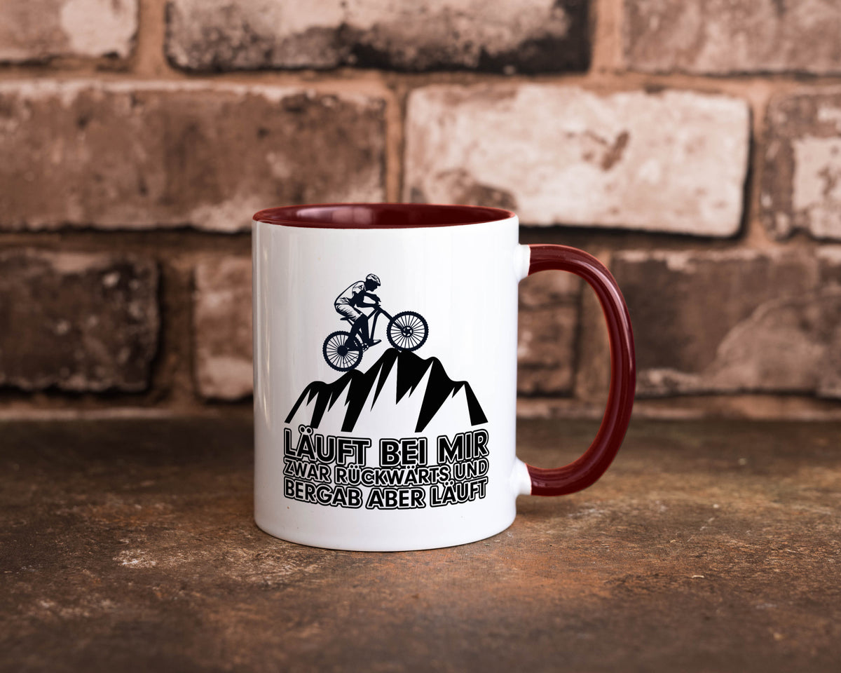Läuft bei mir | Pechvogel Tasse Radfahrer Statement Humor Geschenkidee