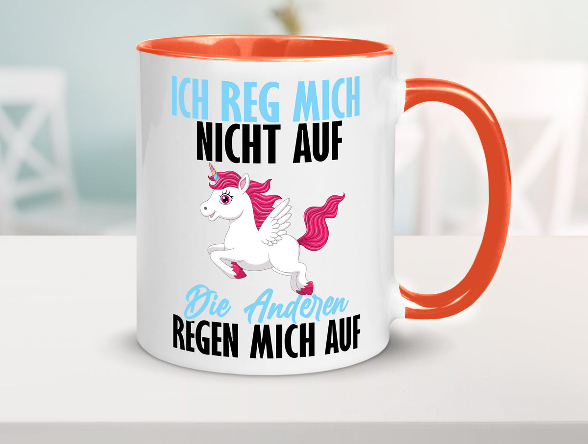 Ich reg mich nicht auf lustiger Spruch Geschenk Humor Geschenkidee Tasse