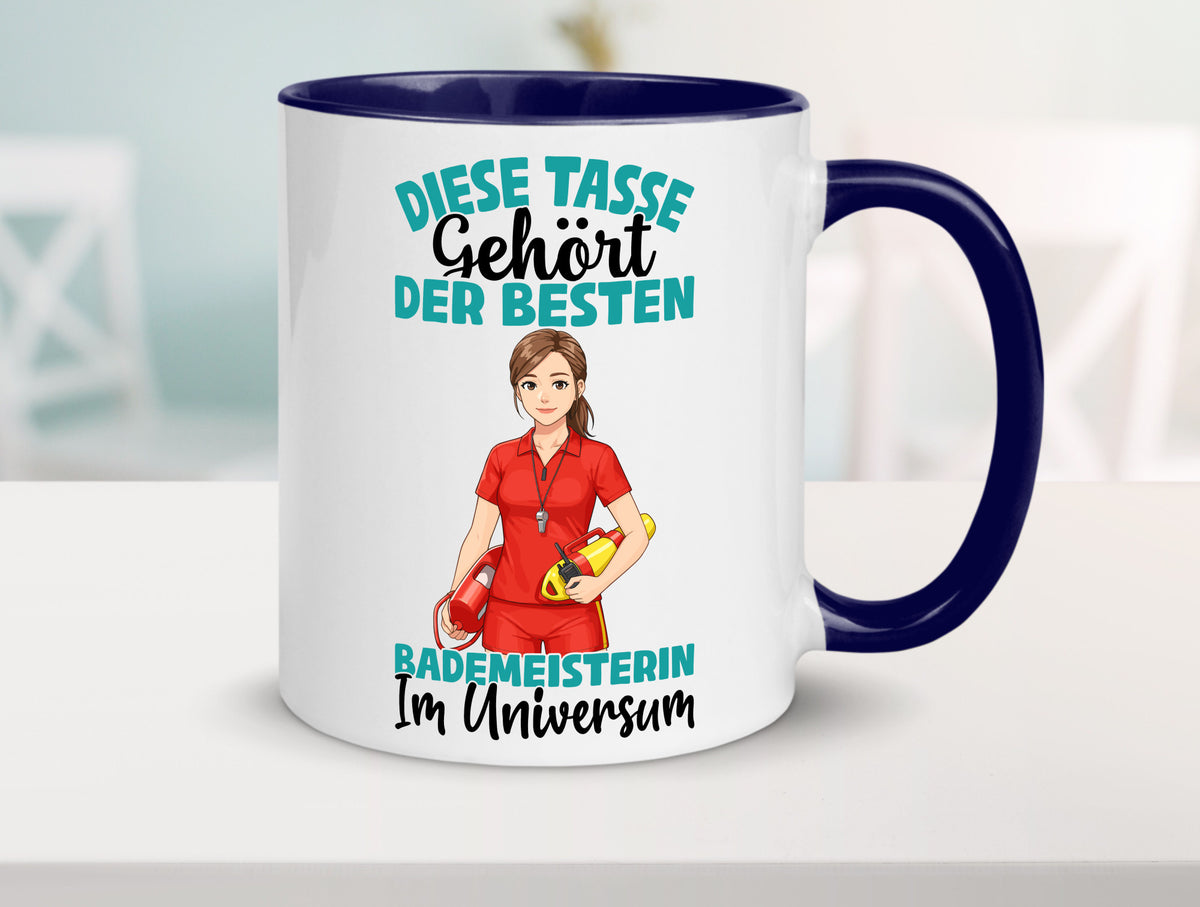 Im Universum: Bademeisterin | Schwimmmeisterin Geschenk Humor Geschenkidee Tasse