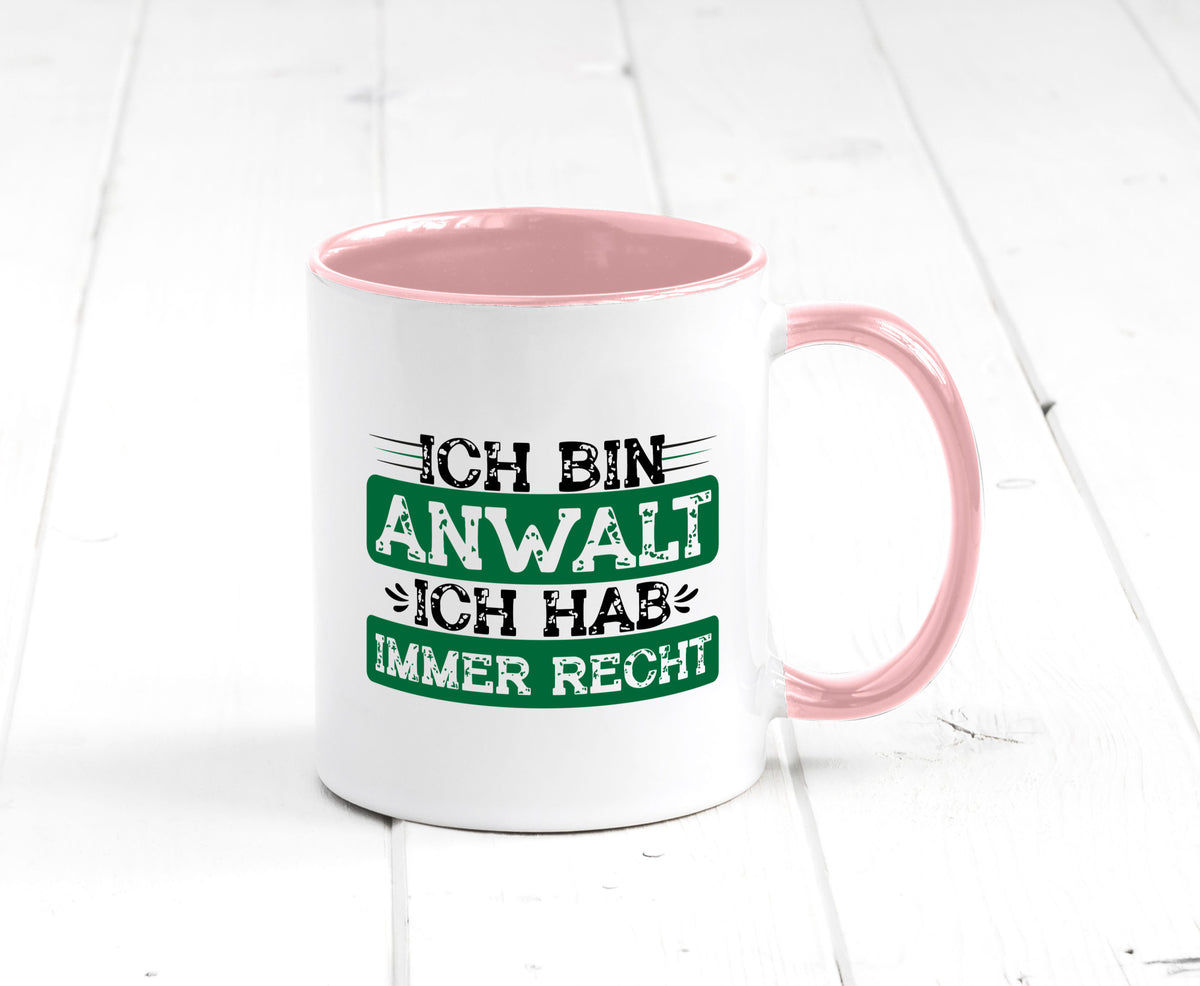Ich bin Anwalt habe immer Recht | Jura Humor Geschenkidee Tasse