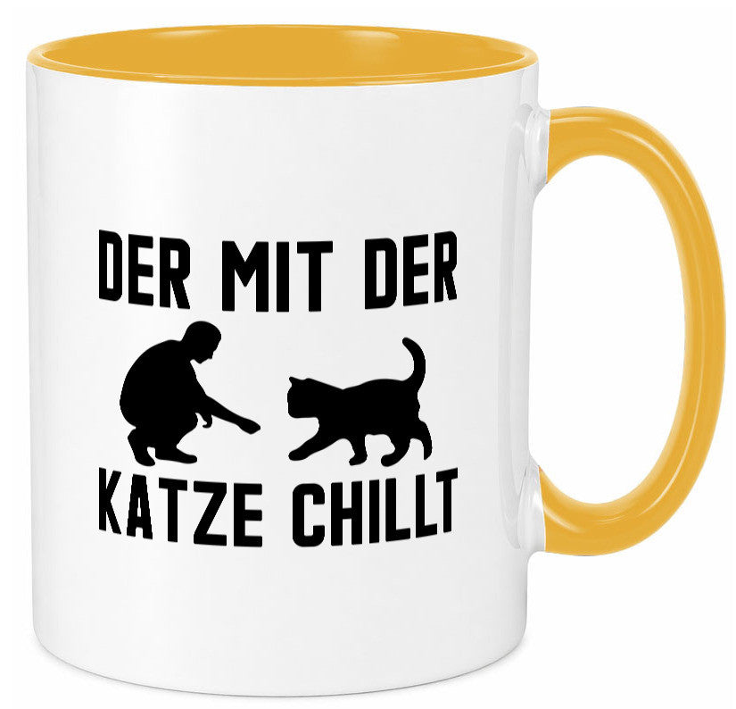 Mit der Katze | Chillen Katzenliebhaber Tierfreund lustiger Spruch Geschenk