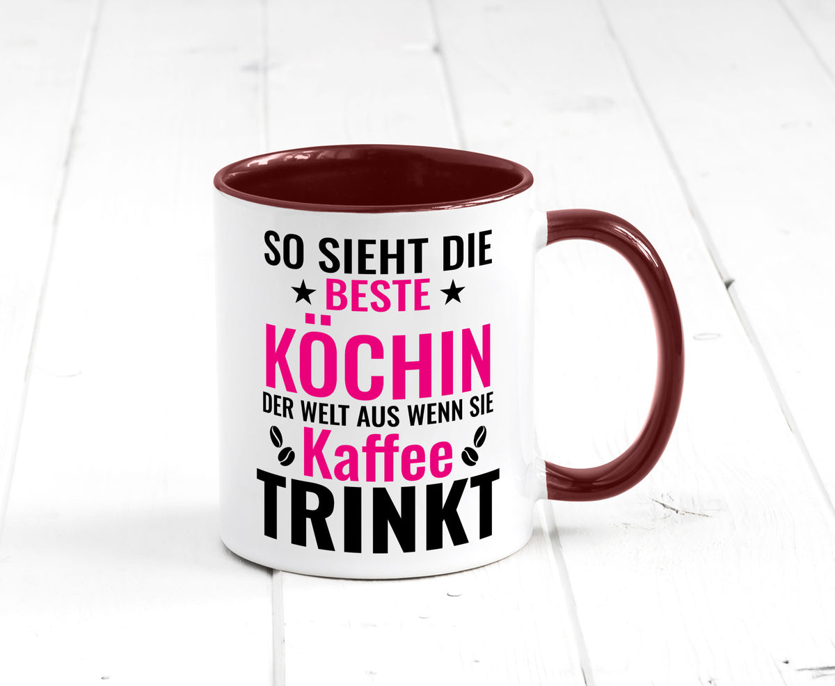 Kaffee trinkt: Köchin | Chefköchin Chefkoch Humor Arbeit Kollegen Büro Tasse