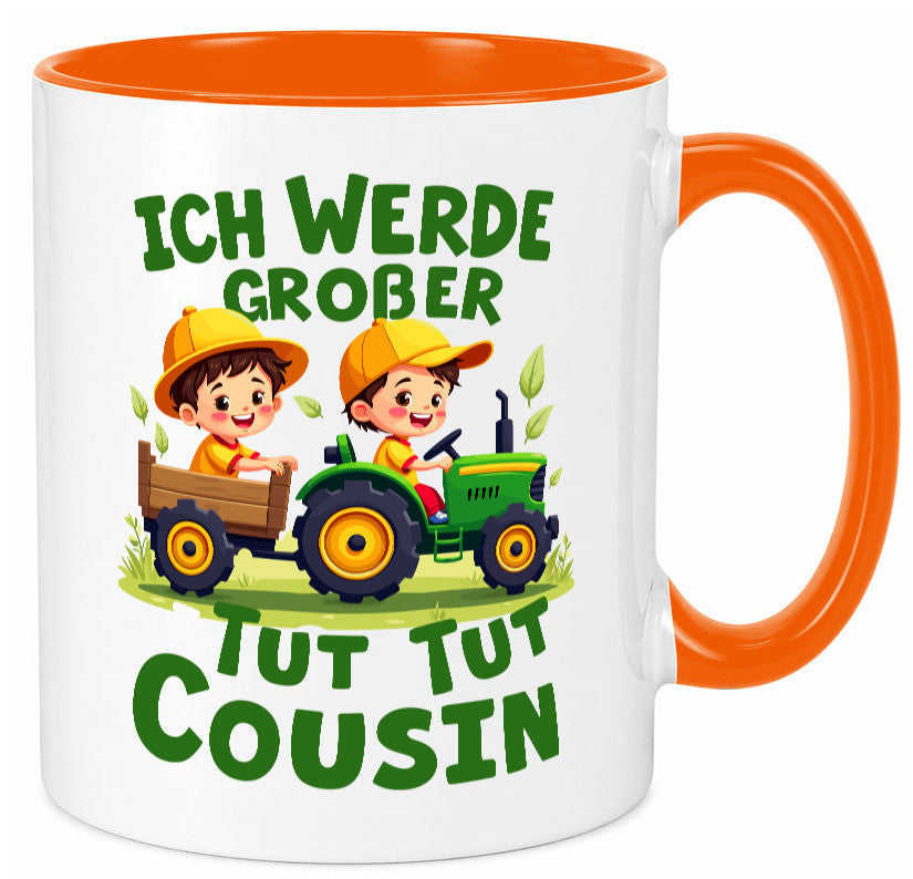 Ich werde Großer Cousin | Familie Bauer lustiger Spruch Geschenk Geschenkidee Tasse