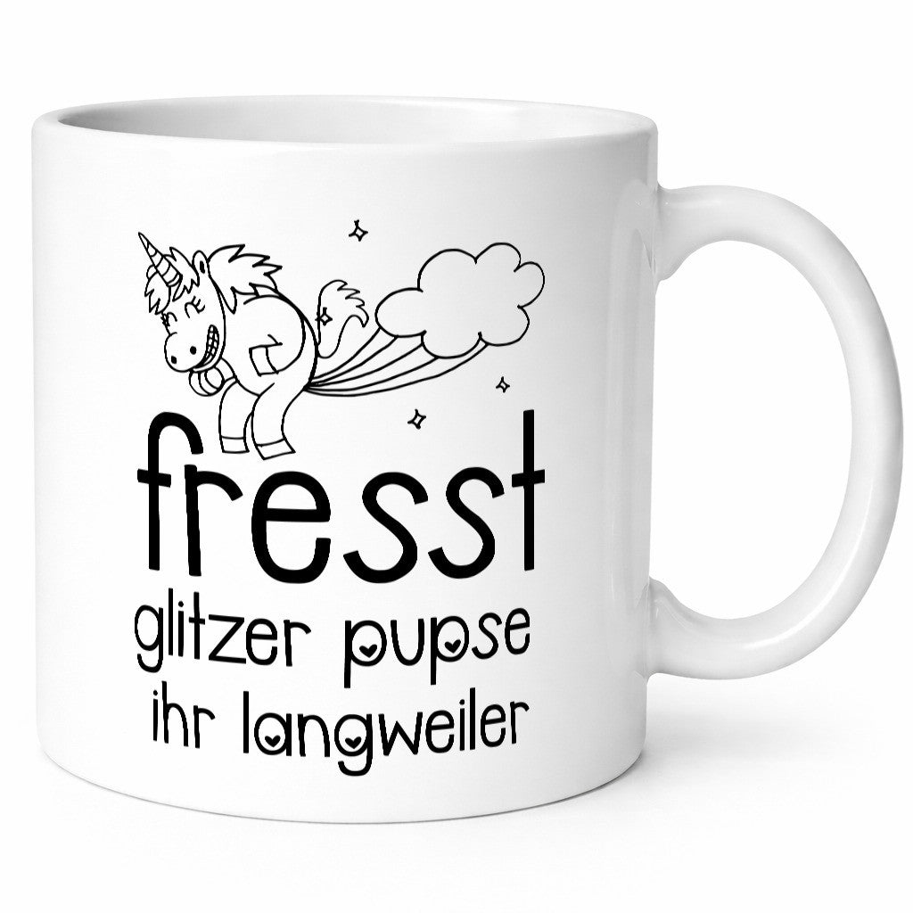 Fresst die glitzer Pupse | Einhorn Ihr Langweiler Geschenk Humor Geschenkidee