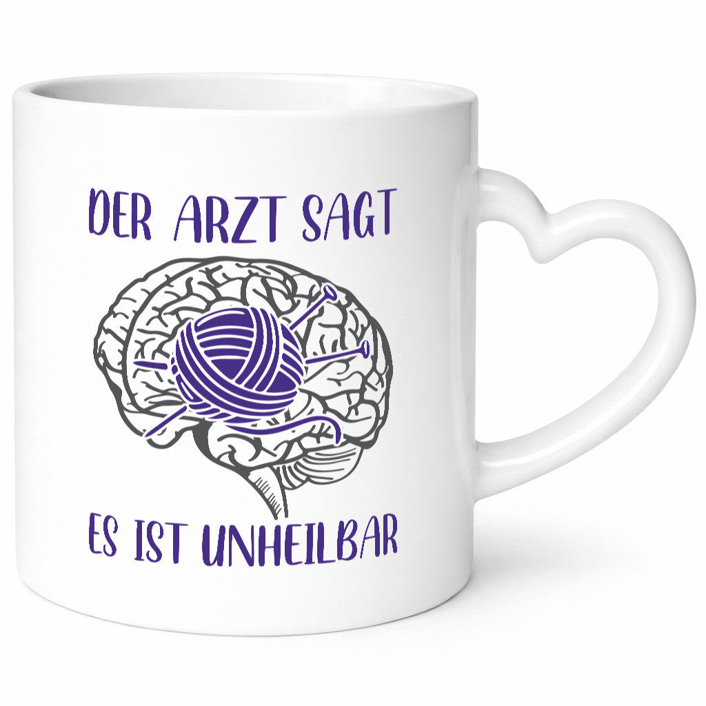 Arzt sagt, unheilbar | Gehirn Wolle Stricknadeln lustig Humor Geschenkidee
