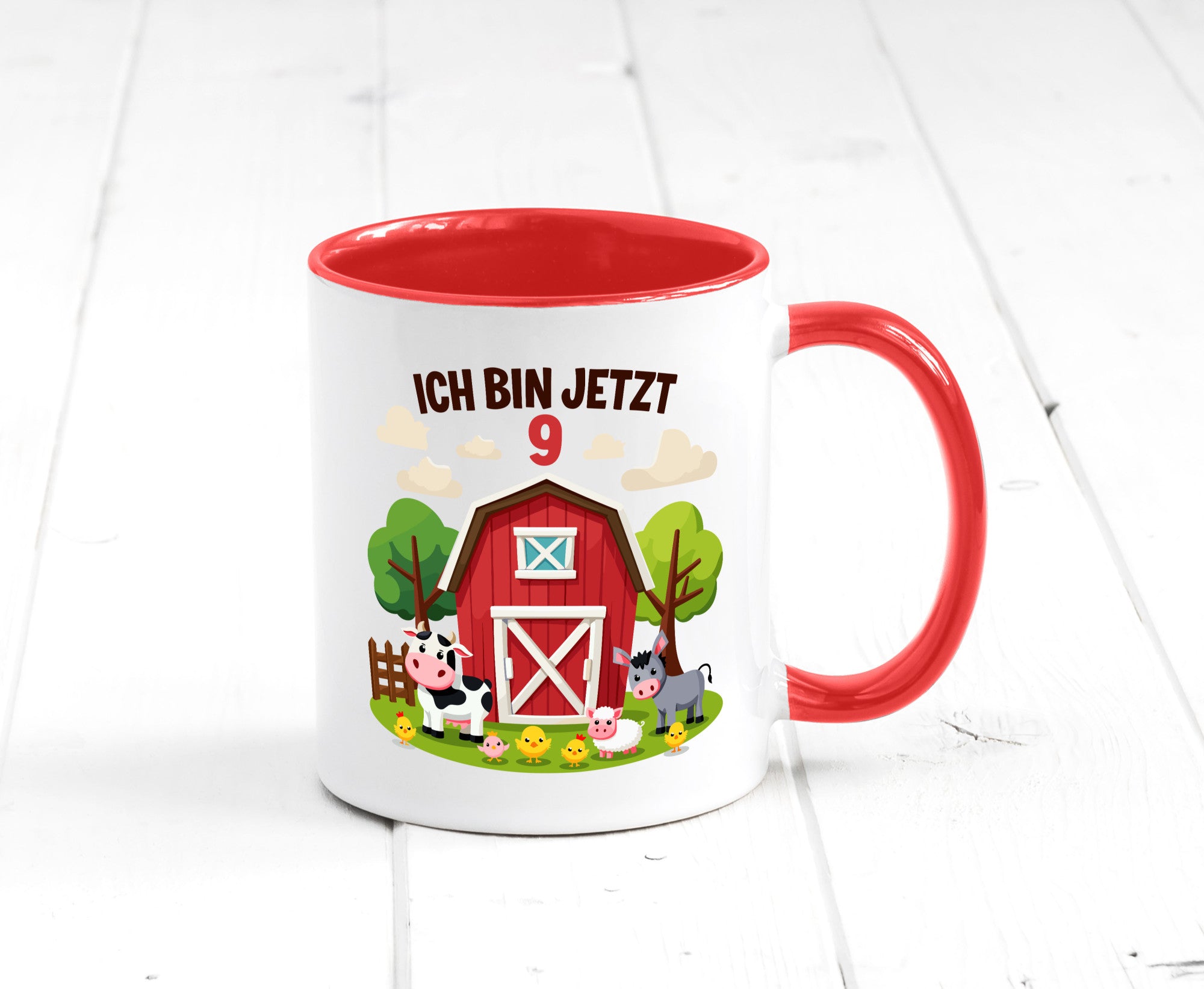 9. Geburtstag | 8 Jahre Bauernhof und Tiere Humor Geschenkidee Tasse