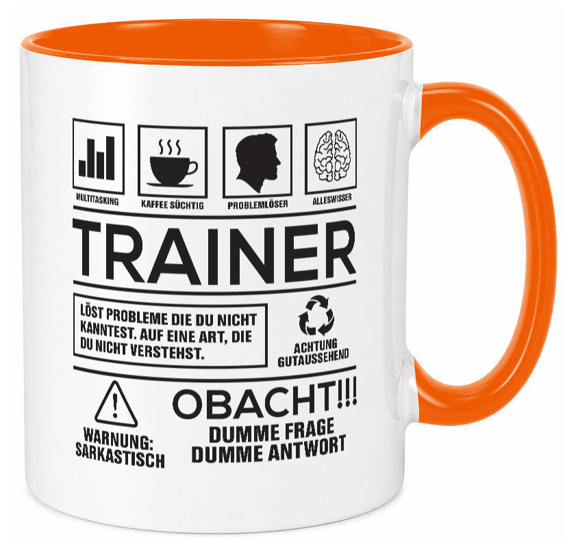 Achtung Probleme Trainer | Verein Sport lustig Humor Geschenkidee Geschenk Tasse