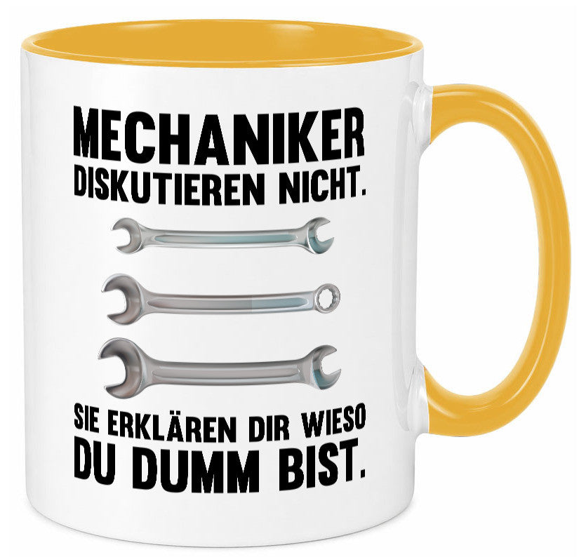 Mechaniker Diskutieren nicht sie erklären nur wieso Geschenkidee Tierliebhaber Tasse